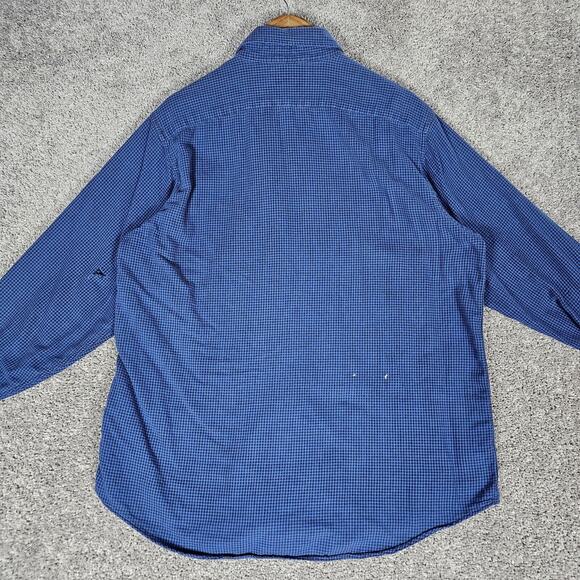 Vtg LL Bean Flannel Mens Large Blue Check Distressed Cabincore Grunge Skater - Picture 4 of 16